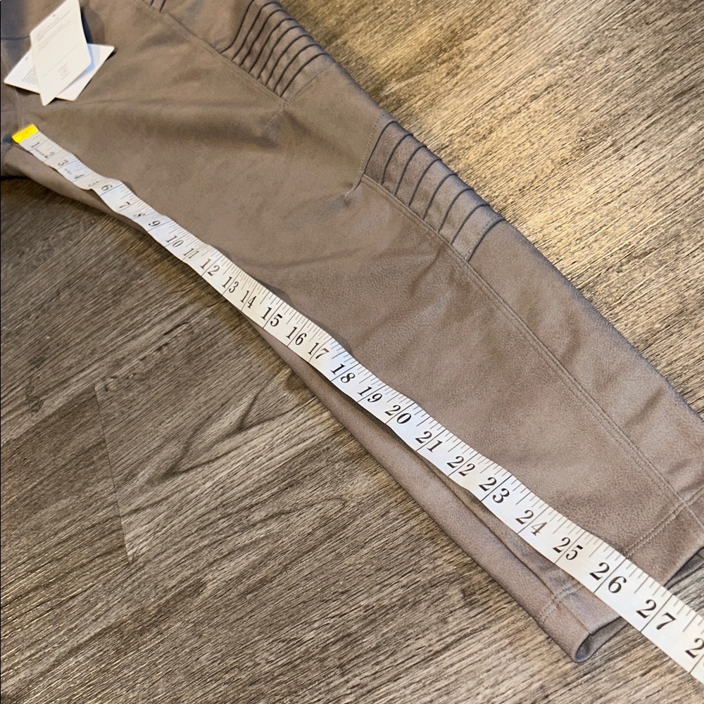 Athleta Delancey Moto Leggings Metallic Taupe Shimmer Size M NWT - Picture 9 of 14